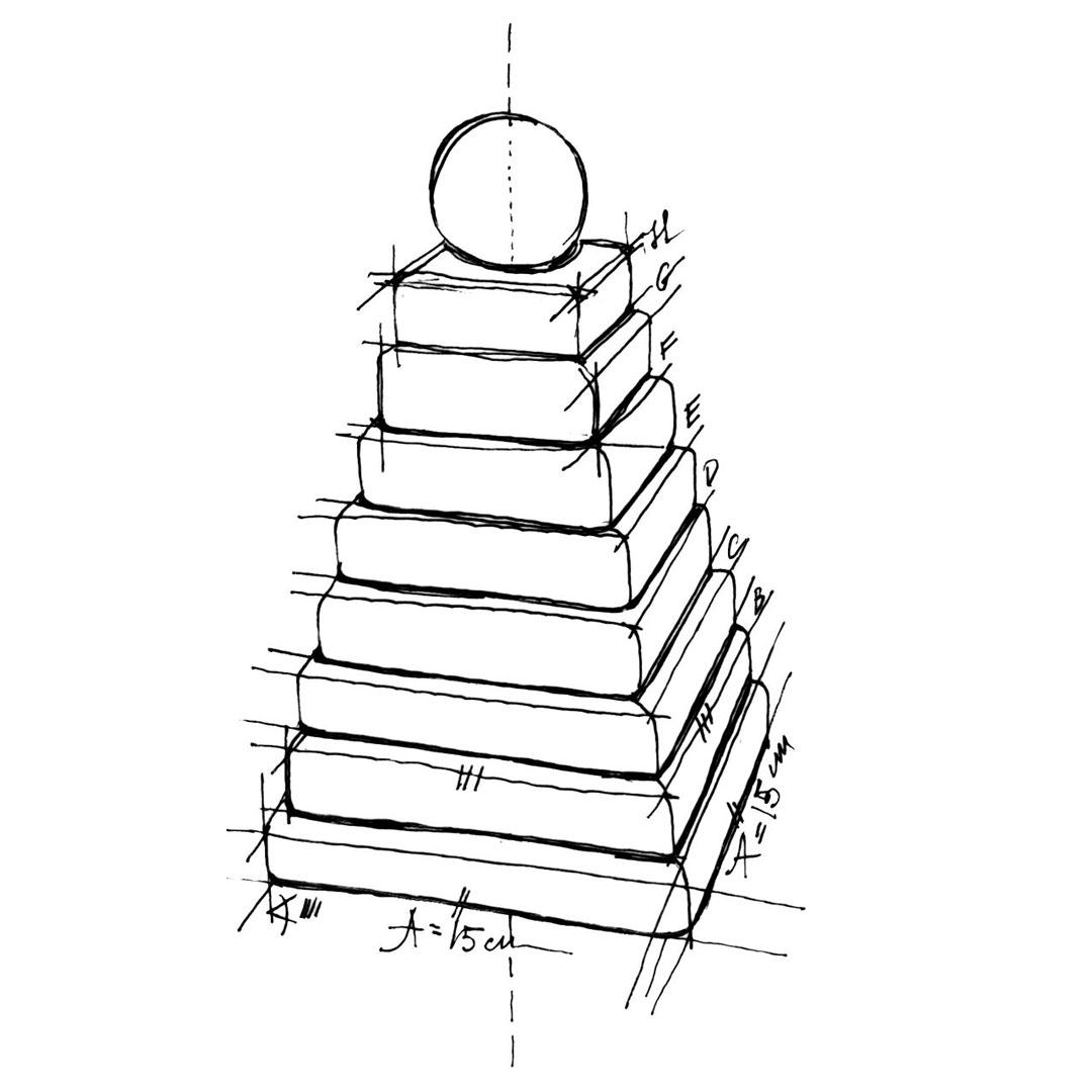 Wooden Story: Natural Pyramid Stacker - Image 2