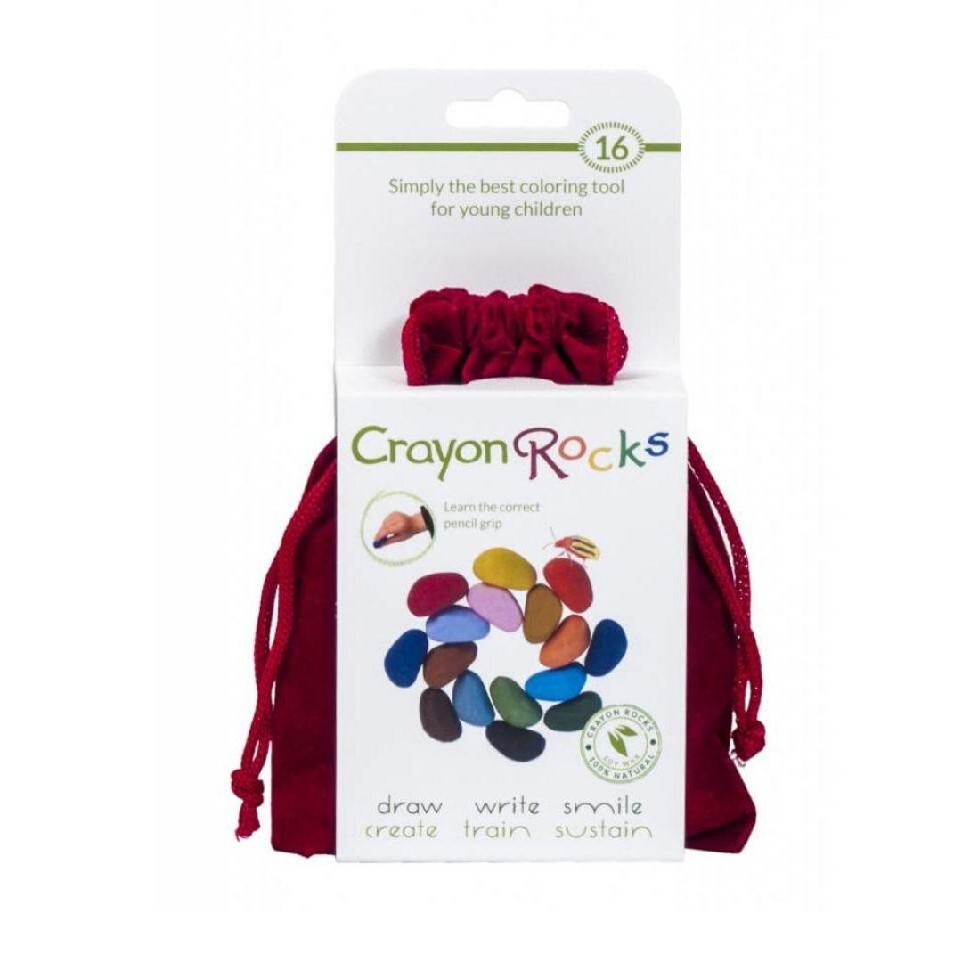 Crayon Rocks: 16 Colours in Red Velvet Bag