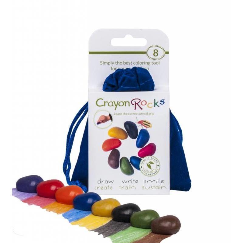 Crayon Rocks: 8 Colours in Blue Velvet Bag
