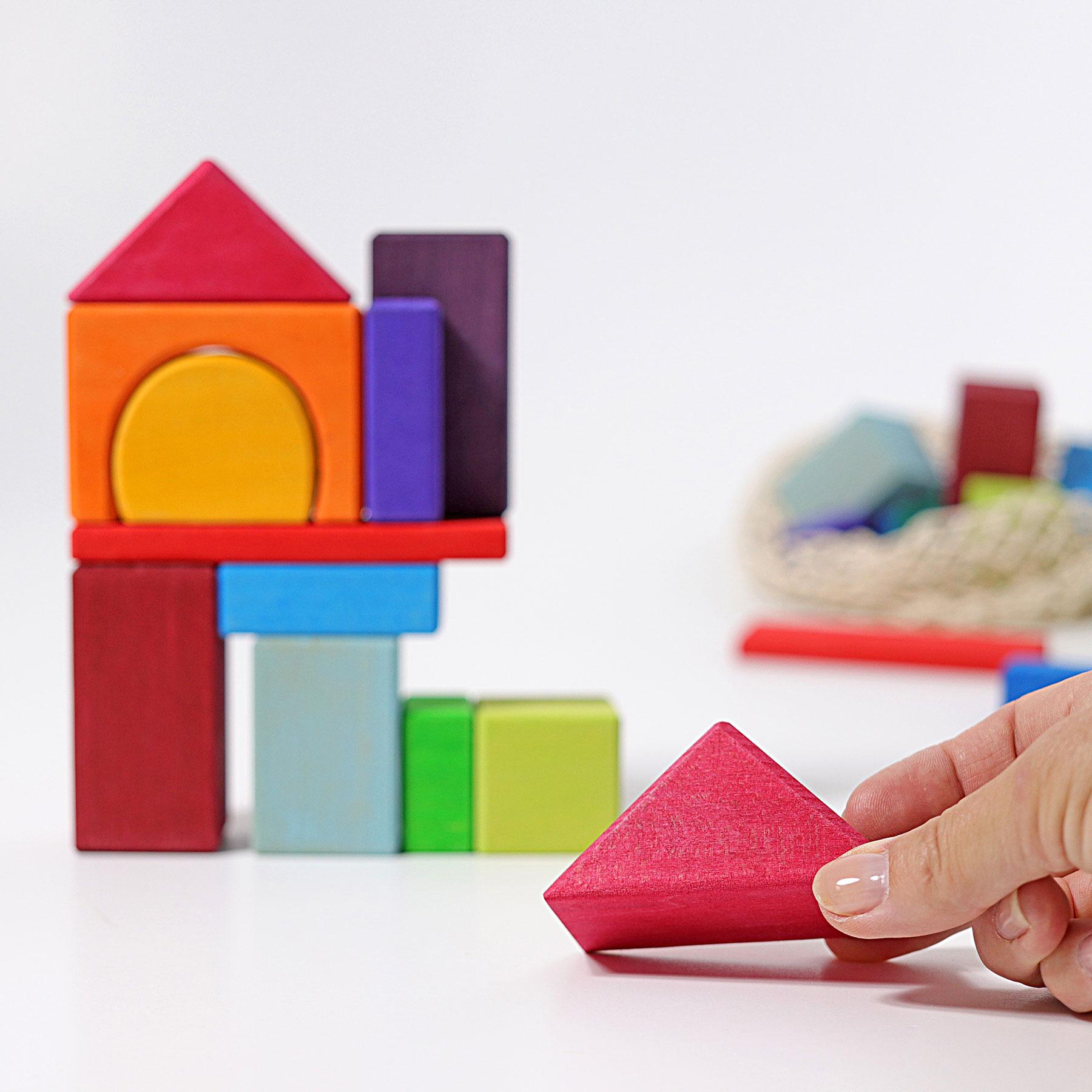 Grimm's: Rainbow Geo Blocks (30 pieces) - Image 2