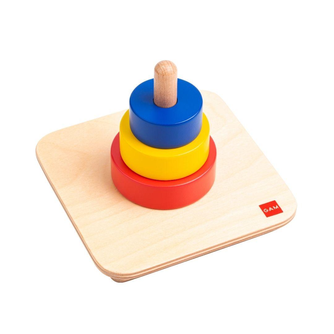 GAM Montessori: Three Discs on a Vertical Dowel