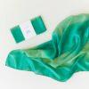 Sarah's Silk gradient play silk in radiant green colours, imitating grass and forest. Perfect for spring and summer seasonal tables.