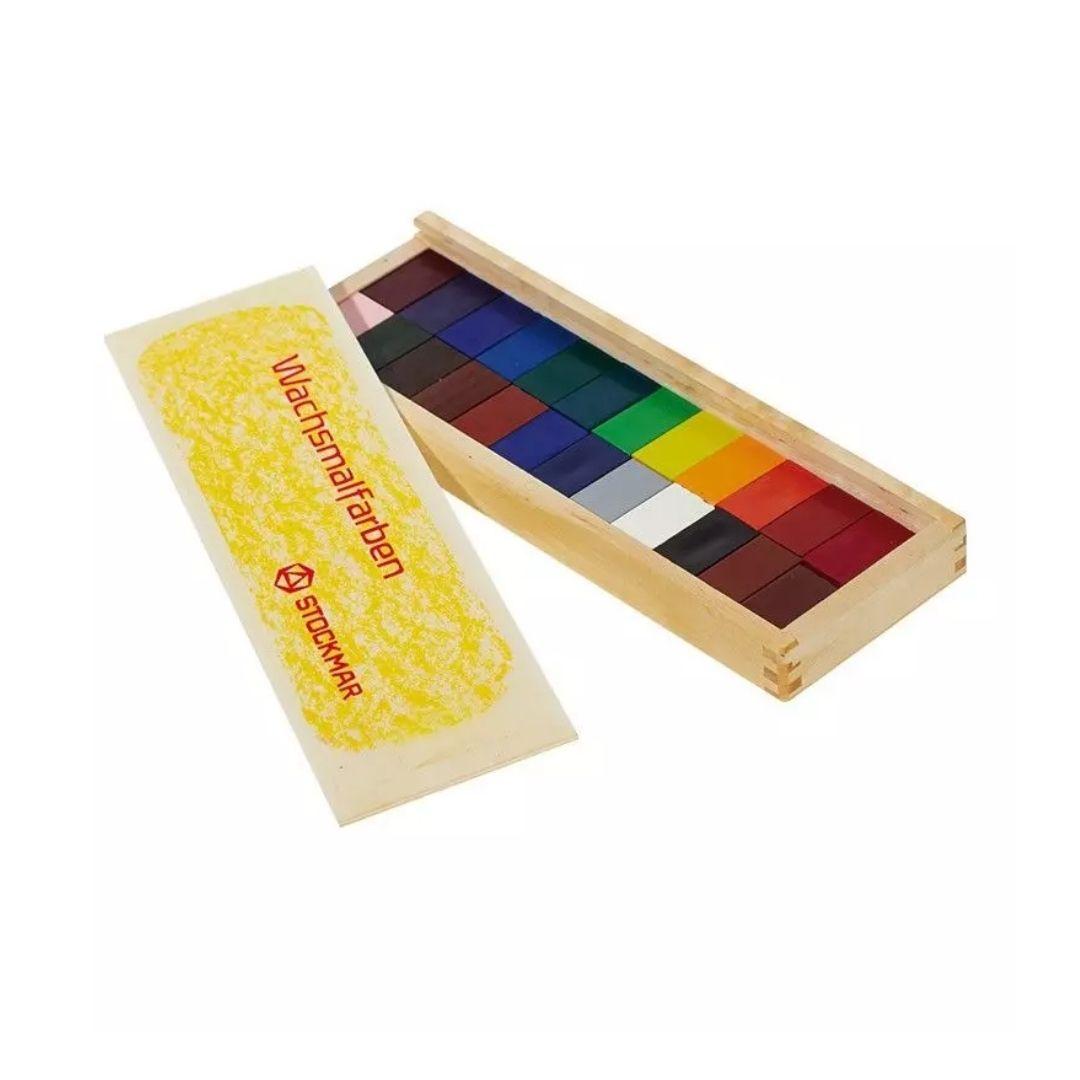 Stockmar: Wax Blocks (24 colours in wooden box)