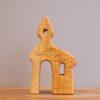 Handcrafted, natural wooden chapel for Waldorf style of play. It is made by Bikeho from alder wood and left unpainted.