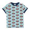 Maxomorra organic top for children short sleeves with colorful ferry prints