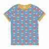 Maxomorra organic cardigan for children with summer ferry prints