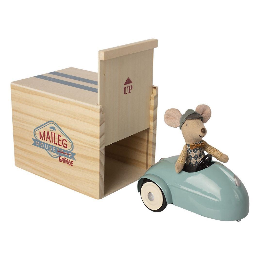 Maileg: Vintage MouseMobil with a Garage (blue)