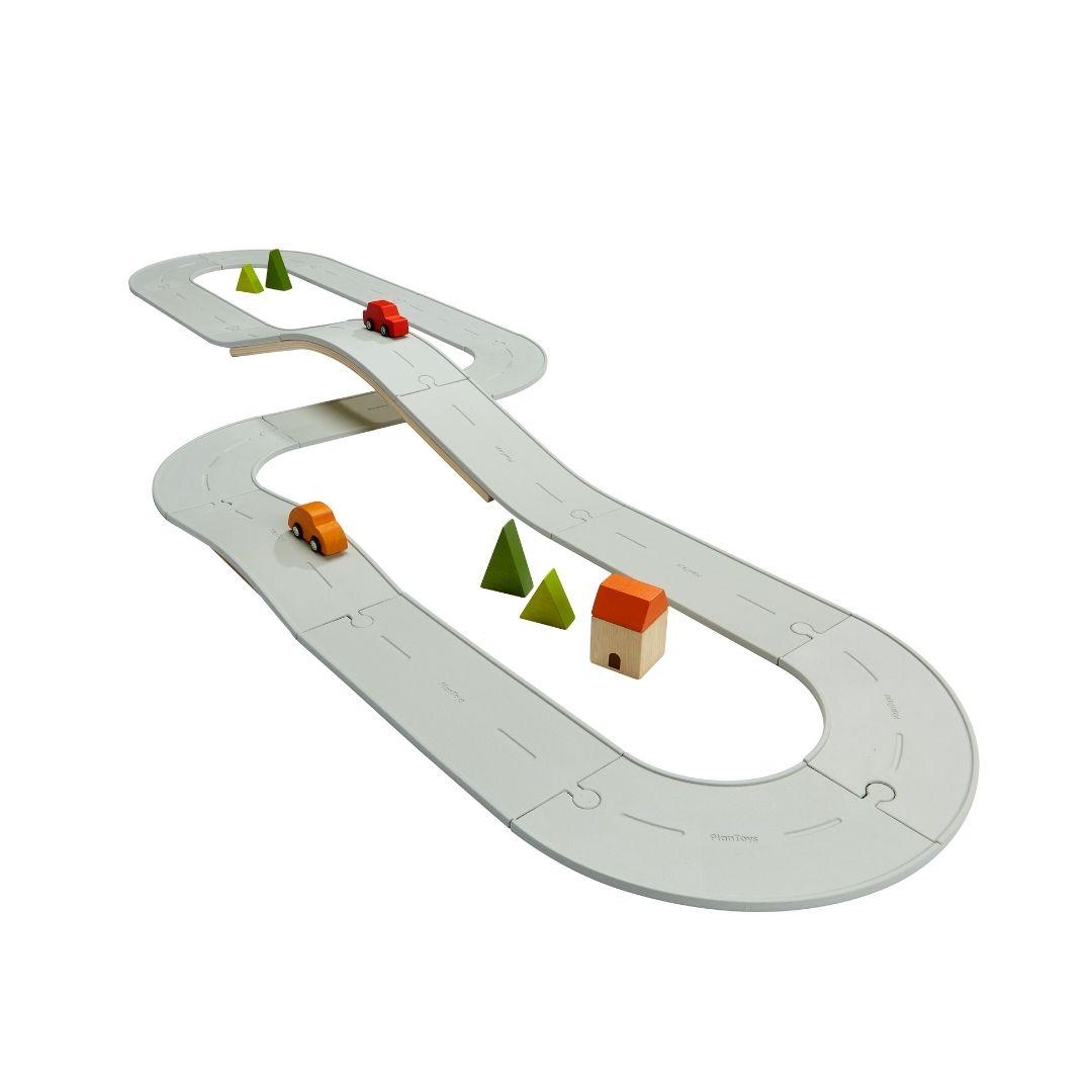 Plan Toys: Rubber Road & Rail Set (large set)