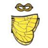 Child bumblebee costume with a pair of yellow chiffon wings and sateen mask.