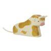 Holztiger wooden figure: spotted brown bull lying.