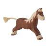 Holztiger wooden figure: darkbrown horse running.