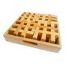 A lerge set of Bauspiel set in a wooden tray and with 12 pieces of grid blocks, made of alder wood and left natural, unpainted.