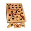 Beautiful natural wooden blocks made of alder wood, with acrylic kaleidoscopic gems inside. Presented in a sturdy wooden box.