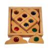 Beautiful natural wooden blocks made of alder wood, with acrylic kaleidoscopic gems inside. Presented in a sturdy wooden box.