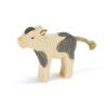 Ostheimer black and white calf standing wooden figure, part of Family and Farm collection, for Waldorf-inspired imaginative play and storytelling.
