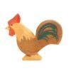 Ostheimer standing rooster wooden figure in brown colour, part of Family and Farm collection, for Waldorf-inspired imaginative play and storytelling.