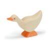 Ostheimer standing goose wooden figure in ochre colour and with long neck ahead. Part of Family and Farm collection, for Waldorf-inspired imaginative play and storytelling.