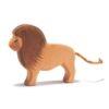 Ostheimer lion wooden figure with head down. Part of Animals of the World collection, for Waldorf-inspired imaginative play and storytelling.
