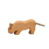 Ostheimer small lion wooden figure with head down. Part of Animals of the World collection, for Waldorf-inspired imaginative play and storytelling.