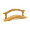 Ostheimer woodenbridge made of alder wood and left unpainted. The bridge has a railing on one side.