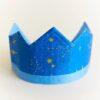 Sarah's Silk reversible starry night silk crown for Waldorf-inspired birthday celebrations.
