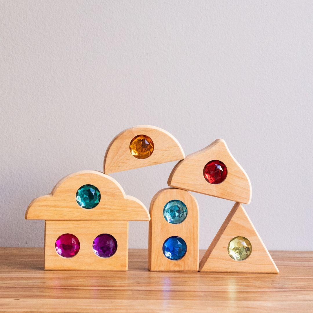 Bauspiel: Svetleče mavrične strehe (6-delni set)