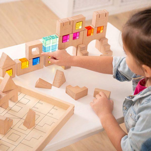 TickiT: Wooden Castle Block Set with Translucent Cubes | Malih nog naokrog TickiT: Wooden Castle Block Set with Translucent Cubes | Malih nog naokrog