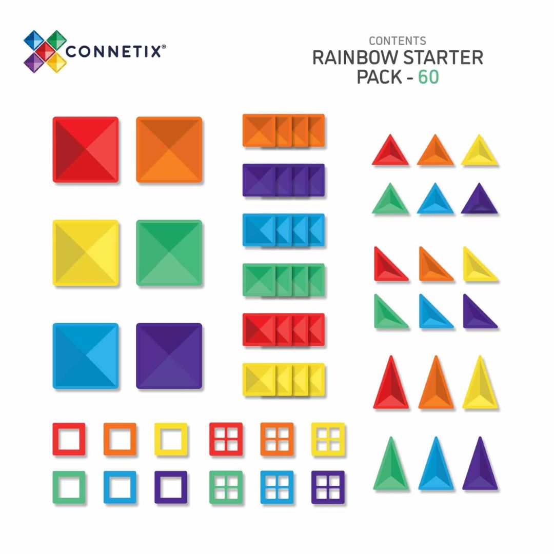 Connetix: Magnetne ploščice Rainbow Starter Pack (60 kosov) - Image 6