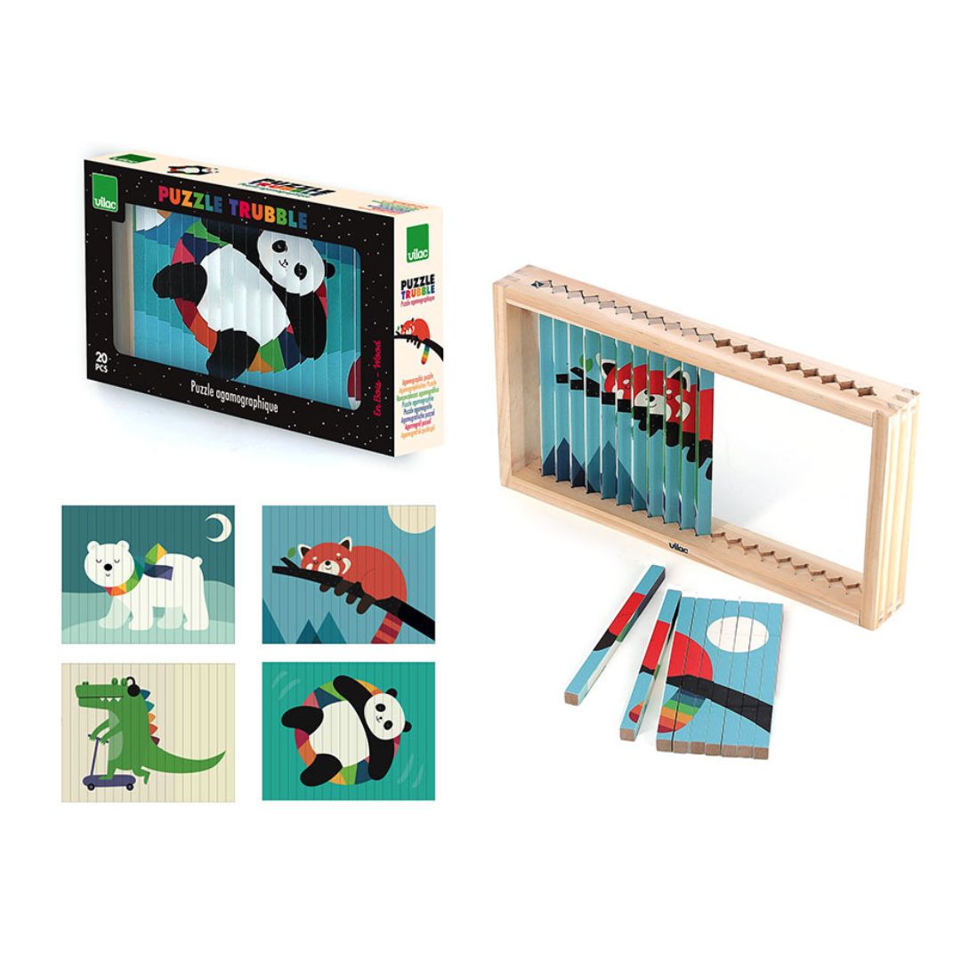 Vilac: Puzzle Trubble Animals (Optical Illusion Stick Puzzle) - Image 3