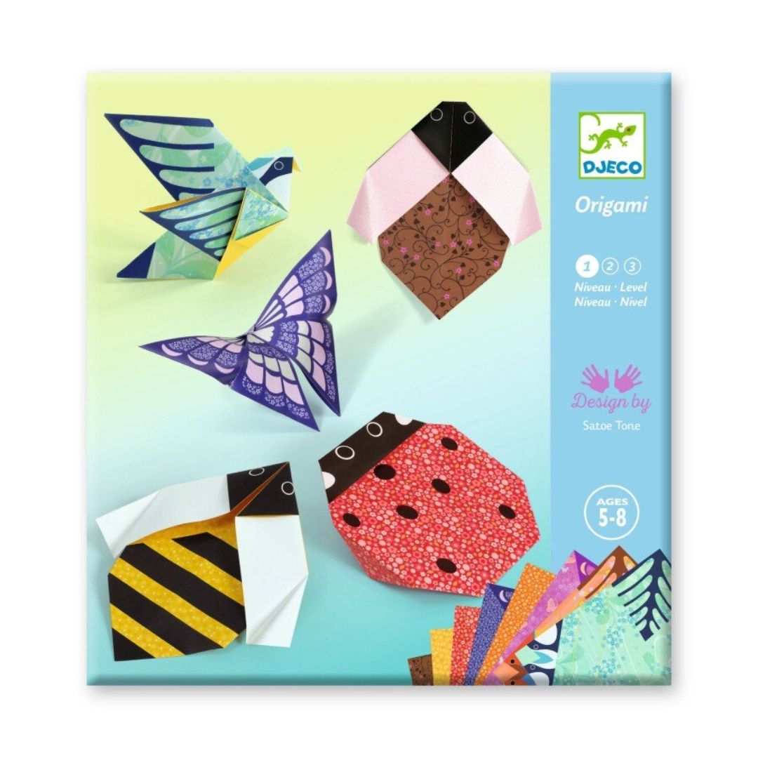 Djeco: Živali z vrta (ustvarjalni origami komplet)
